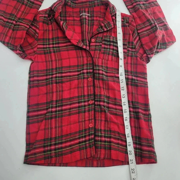 bee & willow Christmas pajamas kids size 8-10 Medium red green plaid - Picture 8 of 12